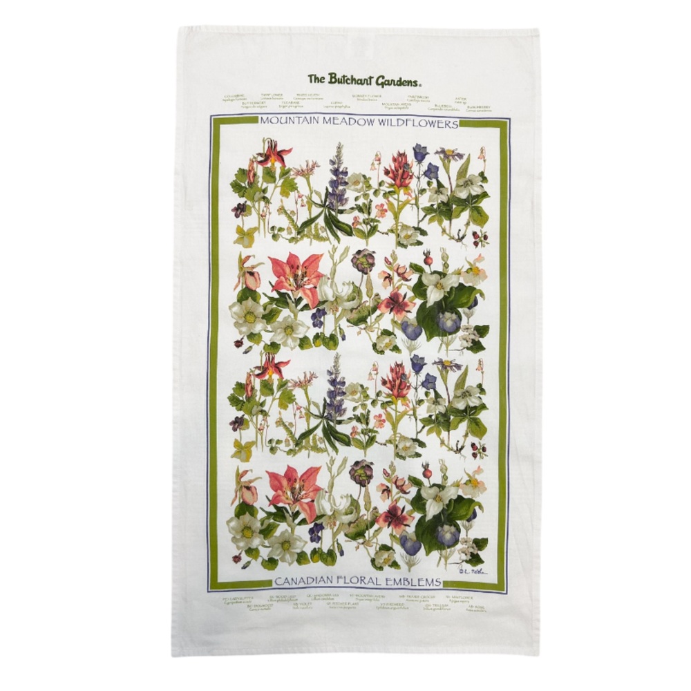 The Butchart Gardens Creative Tea Towels Canadian Floral Emblems Tea Towel